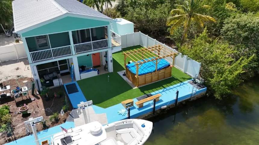 Completed pet-friendly turf space